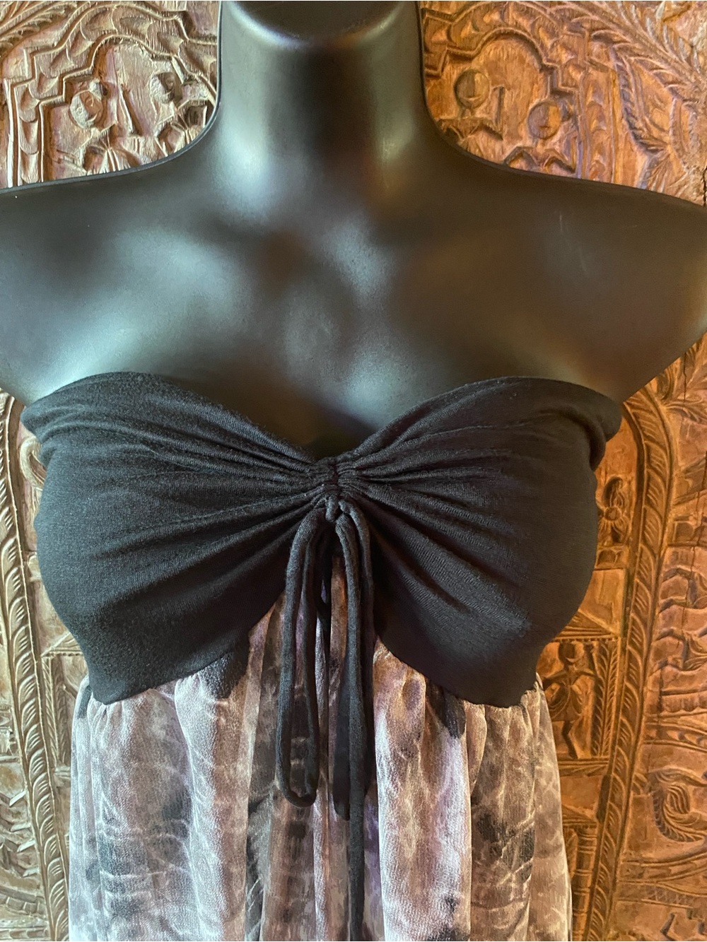 Strapless Cover Up in Black and Gray